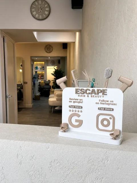 NFC display at Escape Hair and Beauty salon