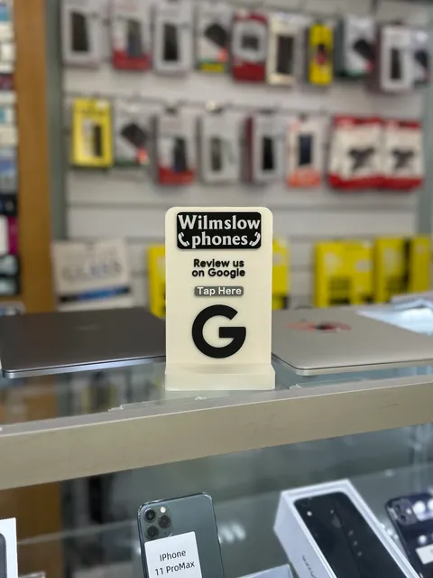 NFC display on the counter at Wilmslow Phones